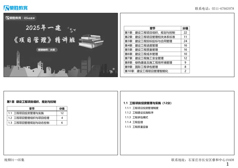 （新教材）视频01&mdash;05集1.1工程项目投资管理与实施（可打印版）_2026年一级建造师_2026年一建管理_2025年一建管理SVIP_02-基础精讲✿高端面授✿深度强化_讲义