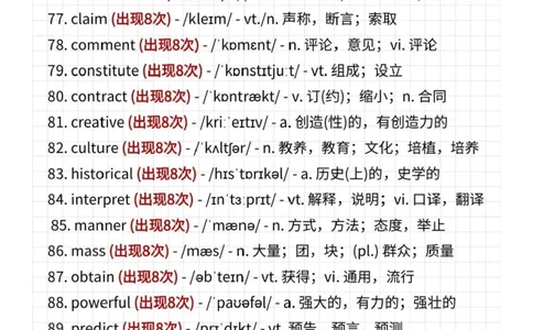考研英语高频223词_s058考研英语2026必背真题阅读高频词汇总结
