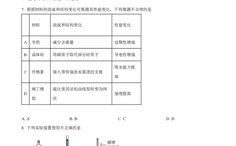 2024年高考化学试卷（浙江）（1月）（空白卷）_历年高考真题合集_化学历年高考真题_新&middot;PDF版2008-2025&middot;高考化学真题_化学（按年份分类）2008-2025_2024&middot;高考化学真题