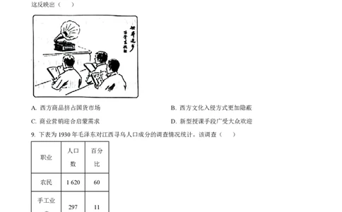 2024年高考历史试卷（湖南）（空白卷）_历史历年高考真题_新&middot;PDF版2008-2025&middot;高考历史真题_历史（按年份分类）2008-2025_2024&middot;历史高考真题