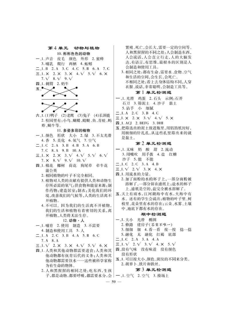 《快乐练习》科学1年级下册（苏教版）_一年级上下册资料_小学一年级学习资料-25年更新版_1-10、小学一年级科学下册_苏教版