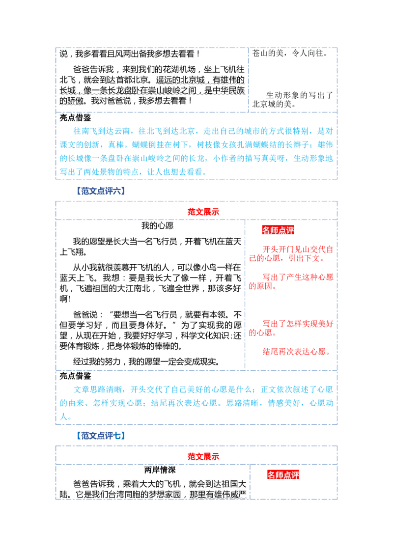 第二单元写话：美好心愿（范文点评）-（统编版.2024）_一年级语文下册（统编版）_单元写作能力提升_2025版