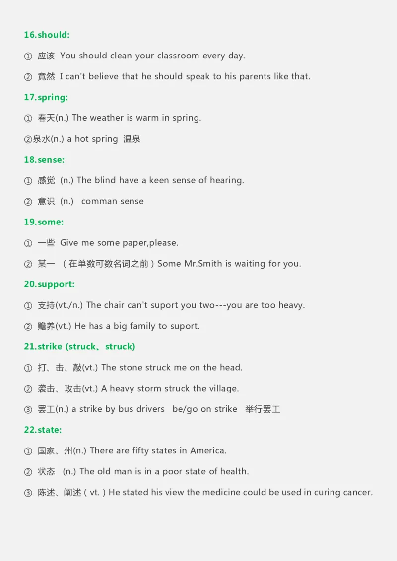 英语05高中英语常考&ldquo;一词多义&rdquo;重点词汇大全_S054高中英语备考必备学习资料包