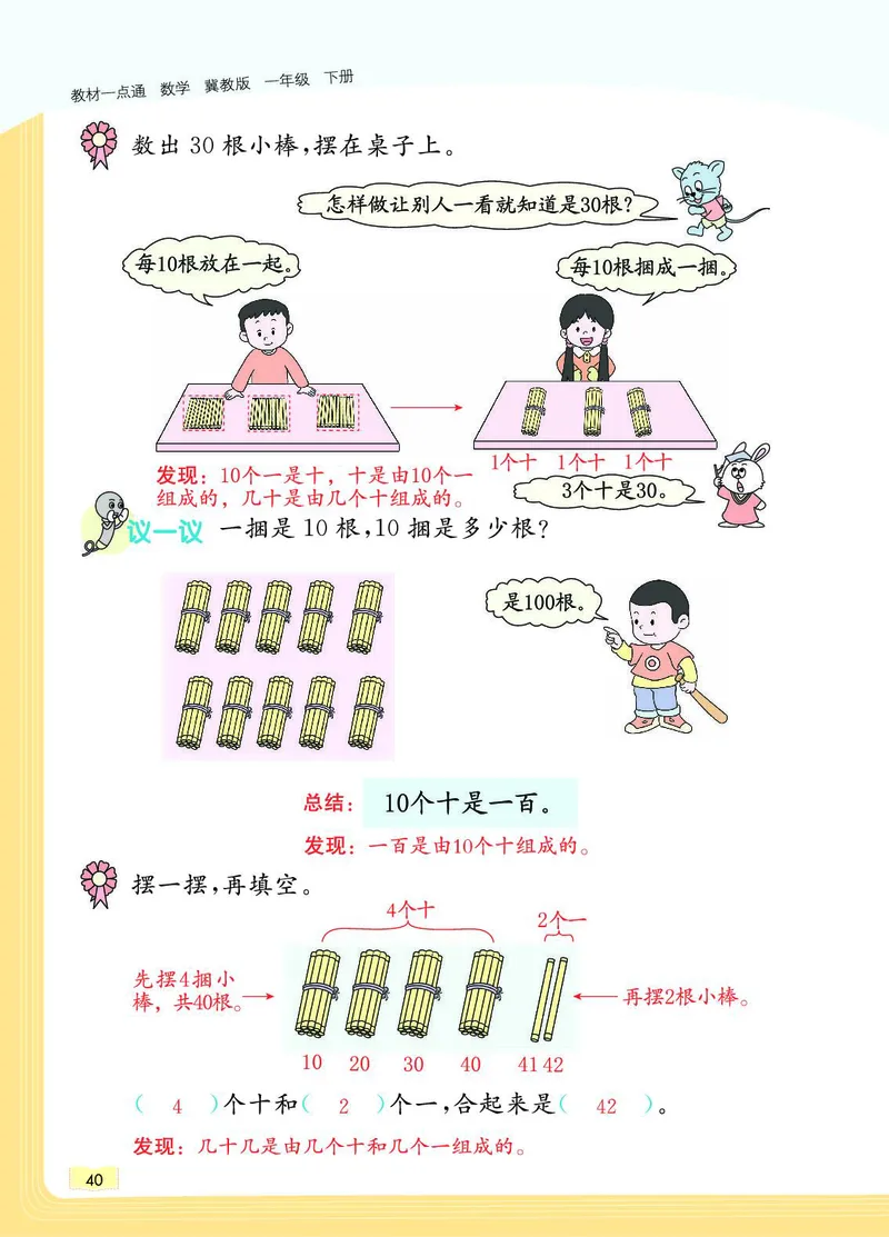 《教材一点通》数学1年级下册（JJ）_一年级上下册资料_小学一年级学习资料-25年更新版_1-04、小学一年级数学下册_1-4-2、练习题、作业、试题、试卷_冀教版_电子册类
