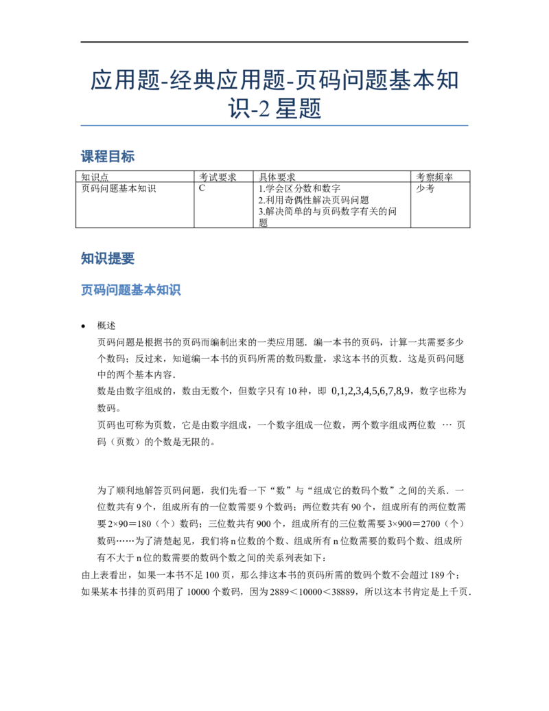 《应用题》经典页码问题基本知识-2星题（含解析）全国通用版_小学数学母题大全一二三四五六年级上下册一题多解题母题解_《经典应用题》（含详解）