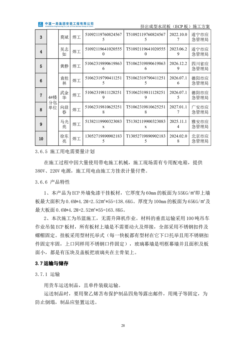 挤出成型水泥板（ECP板）专项施工方案_2021-2023年优秀施组方案_施工方案_方案22-香山商务中心挤出成型水泥板（ECP板）专项施工方案_2、正文