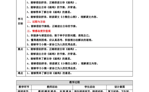 语文园地八第2课时教案_一年级语文下册（统编版）_老课标资料_教案反思+导学案_表格式_6版表格教案（带三维目标）_第8单元