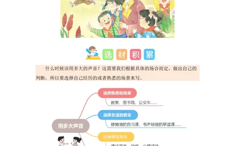 第七单元写话：用多大的声音（素材积累）-（统编版.2024秋）_一年级语文上册（统编版）_单元写作能力提升_2024新课标