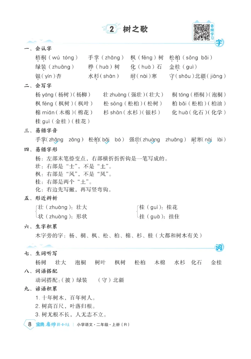 《宝典训练》名师开小灶-语文2年级上册（RJ）_二年级上下册资料_小学二年级学习资料-25年更新版_2-01、小学二年级语文上册_2-1-2、练习题、作业、试题、试卷_电子册类