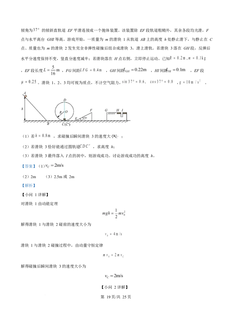 2025年高考物理试卷（浙江卷1月）（解析卷）_物理历年高考真题_新&middot;Word版2008-2025&middot;高考物理真题_物理（按年份分类）2008-2025_2025&middot;高考物理真题