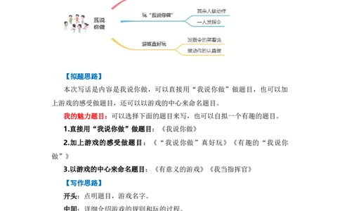 第一单元写话：我说你做（技法+范文+素材）（统编版）_一年级语文上册（统编版）_单元写作能力提升_老课标