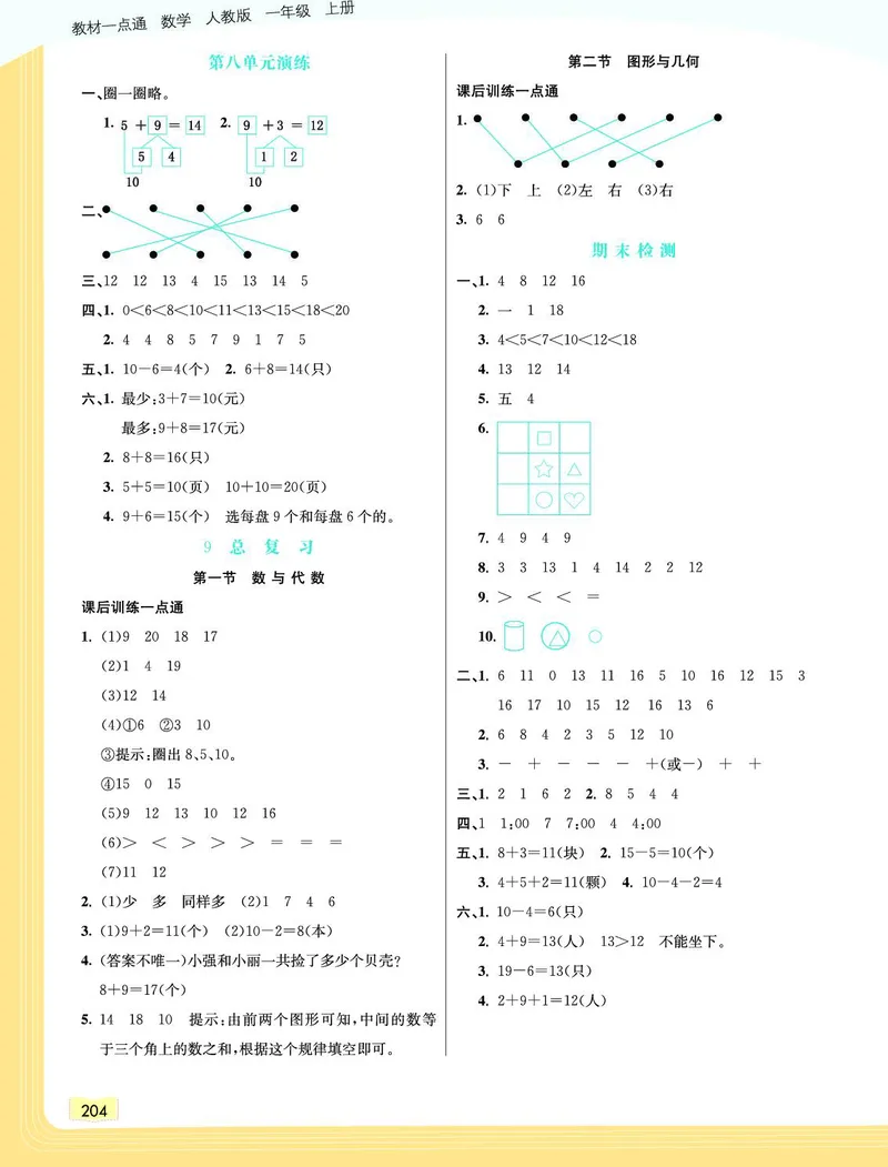 《教材一点通》数学1年级上册（RJ）_一年级上下册资料_小学一年级学习资料-25年更新版_1-03、小学一年级数学上册_人教版_10、电子书籍