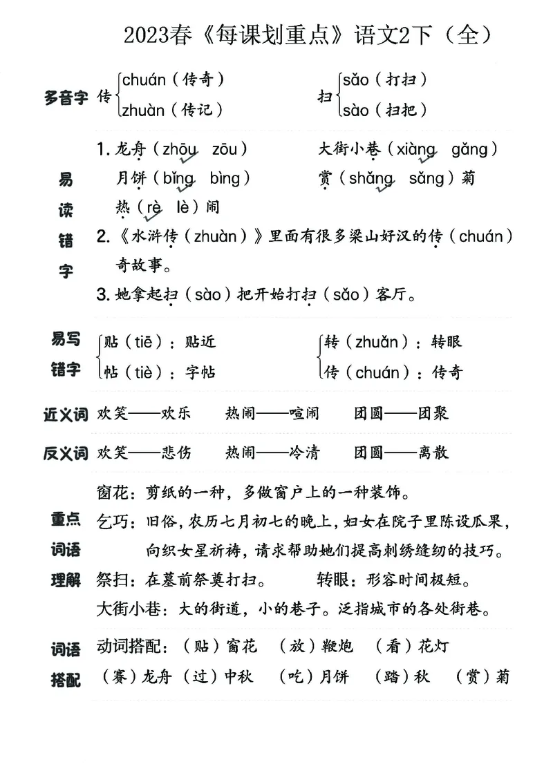 《名师每课划重点》23春语文2年级下册（RJ）_二年级上下册资料_小学二年级学习资料-25年更新版_2-02、小学二年级语文下册_2-2-2、练习题、作业、试题、试卷_电子册类