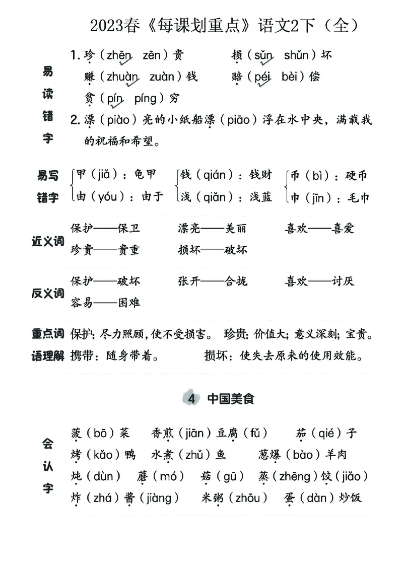 《名师每课划重点》23春语文2年级下册（RJ）_二年级上下册资料_小学二年级学习资料-25年更新版_2-02、小学二年级语文下册_2-2-2、练习题、作业、试题、试卷_电子册类