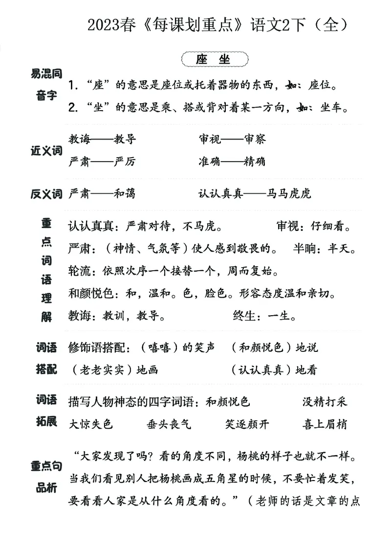 《名师每课划重点》23春语文2年级下册（RJ）_二年级上下册资料_小学二年级学习资料-25年更新版_2-02、小学二年级语文下册_2-2-2、练习题、作业、试题、试卷_电子册类