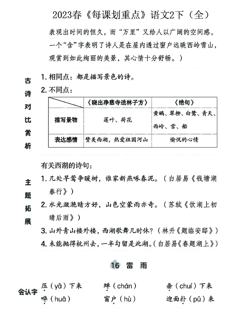 《名师每课划重点》23春语文2年级下册（RJ）_二年级上下册资料_小学二年级学习资料-25年更新版_2-02、小学二年级语文下册_2-2-2、练习题、作业、试题、试卷_电子册类