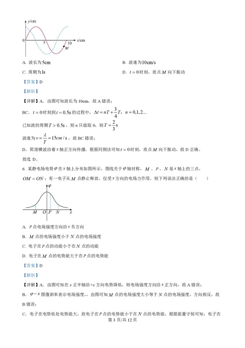 2025年高考物理试卷（海南卷）（1-6,14-18题)（解析卷）_物理历年高考真题_新&middot;PDF版2008-2025&middot;高考物理真题_物理（按年份分类）2008-2025_2025&middot;高考物理真题