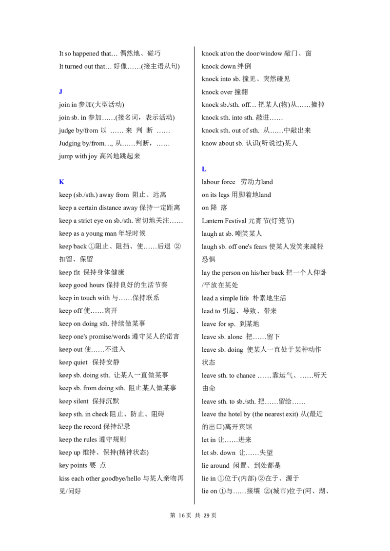 英语36高中英语重点短语汇总_S054高中英语备考必备学习资料包
