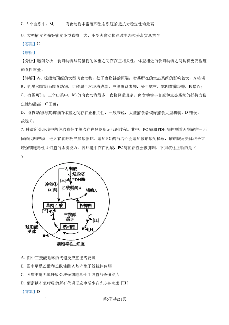 2024年高考生物试卷（重庆）（解析卷）_生物历年高考真题_新&middot;Word版2008-2025&middot;高考生物真题_生物（按年份分类）2008-2025_2024&middot;高考生物真题