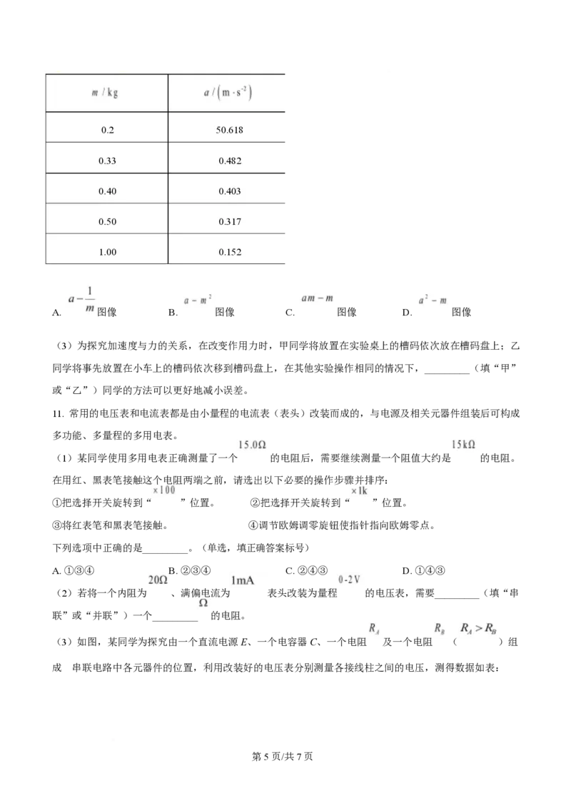 2025年高考物理试卷（陕晋青宁卷）（空白卷）_物理历年高考真题_新&middot;PDF版2008-2025&middot;高考物理真题_物理（按年份分类）2008-2025_2025&middot;高考物理真题