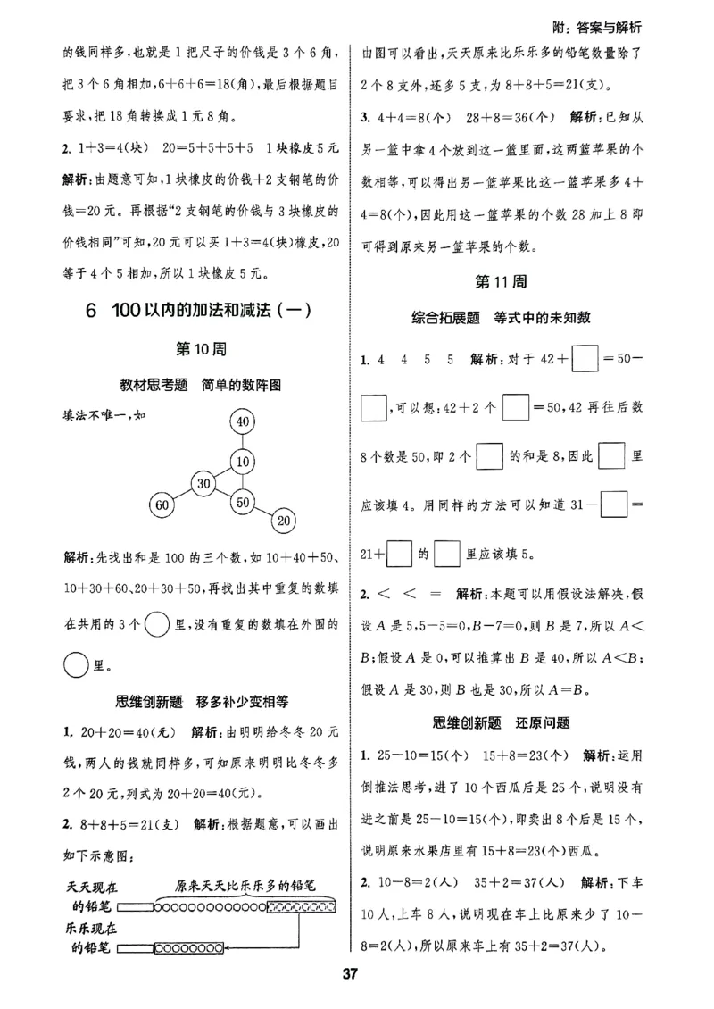 《周末拔尖学案》2024春数学1年级下册（RJ）_一年级上下册资料_小学一年级学习资料-25年更新版_1-04、小学一年级数学下册_1-4-2、练习题、作业、试题、试卷_人教版_电子册