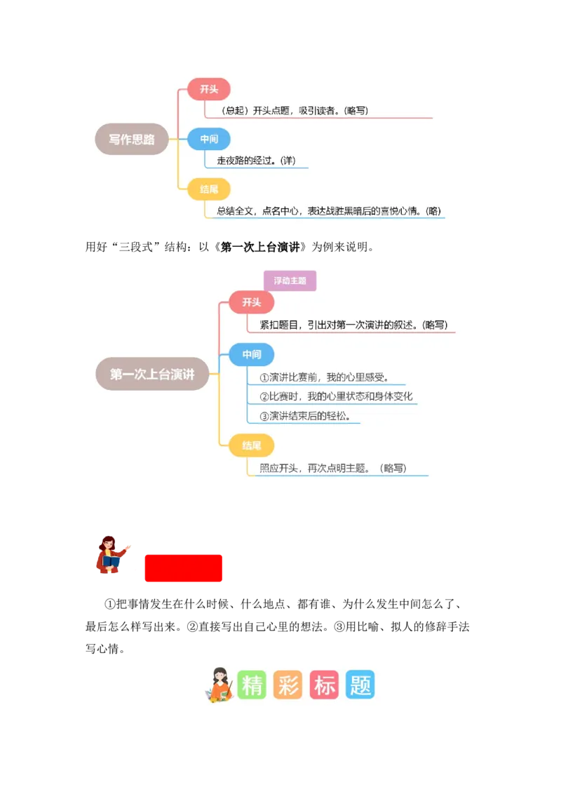 第八单元写话：我的心情（素材积累）-（统编版）_一年级语文下册（统编版）_单元写作能力提升_2024版