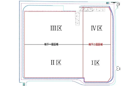 附图3-1土方开挖及地基处理阶段流水段划分_2021-2023年优秀施组方案_施工组织设计_曲江电竞产业园--场馆区项目施工组织设计_1.施工组织设计_附表附图