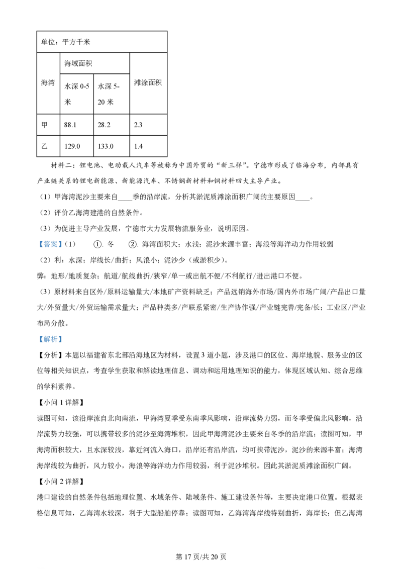 2024年高考地理试卷（浙江）（1月）（解析卷）_地理历年高考真题_新&middot;PDF版2008-2025&middot;高考地理真题_地理（按年份分类）2008-2025_2024&middot;地理高考真题