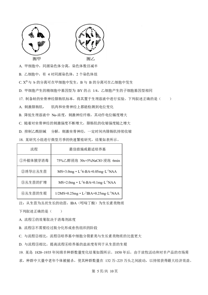 2025年高考生物试卷（浙江1月卷）（空白卷）_生物历年高考真题_新&middot;Word版2008-2025&middot;高考生物真题_生物（按年份分类）2008-2025_2025&middot;高考生物真题