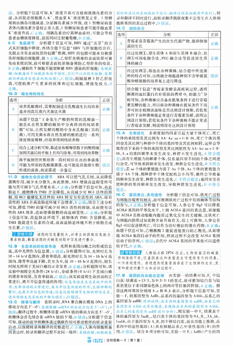 2025《金考卷&middot;特快专递&middot;第3期&middot;生物》答案_2025高中教辅（后续还会更新新习题试卷）_2025版《金考卷特快专递》_2025版金考卷特快专递第三期生物