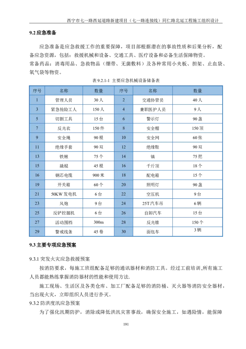 西宁市七一路西延道路新建项目（七一路连接线）同仁路北延工程施工组织设计_2021-2023年优秀施组方案_施工组织设计_001施工组织设计