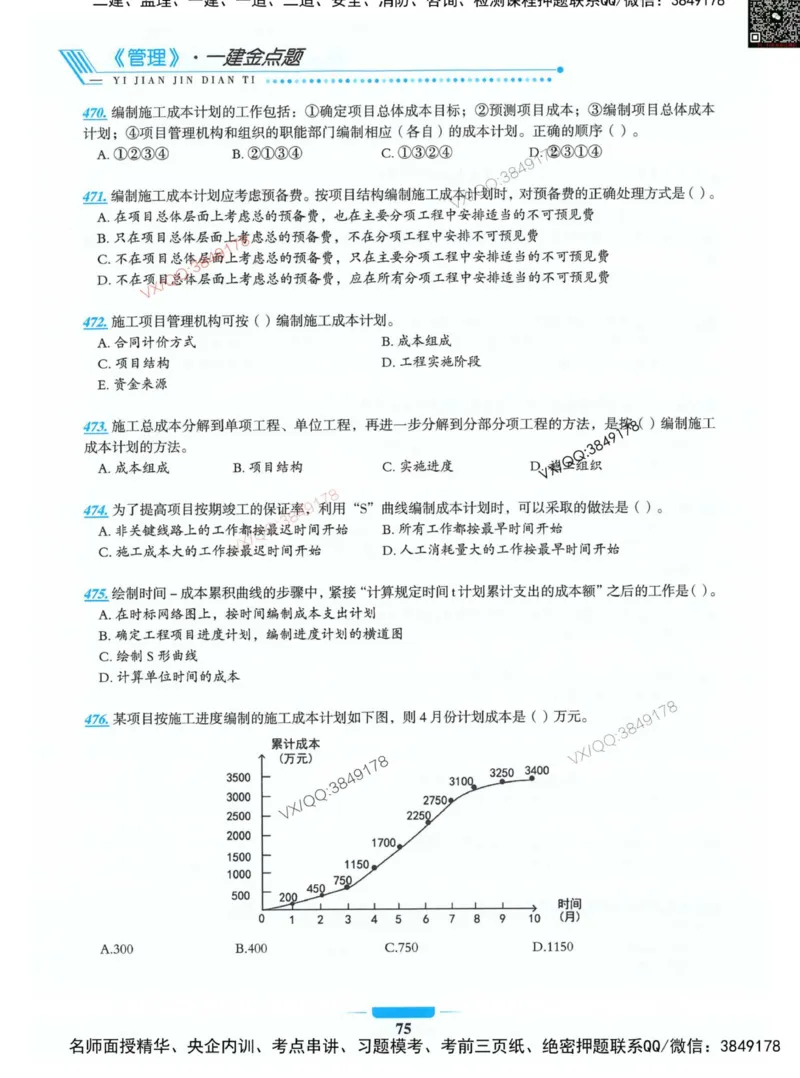 项目管理金点题_2026年一级建造师_2026年一建管理_2025年一建管理SVIP_01-精华文档✿电子教材✿历年真题_72-管理《金点题合集》金月推荐