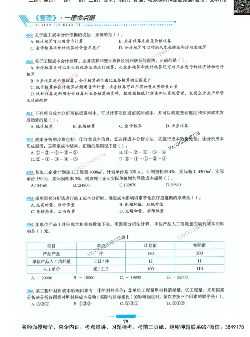 项目管理金点题_2026年一级建造师_2026年一建管理_2025年一建管理SVIP_01-精华文档✿电子教材✿历年真题_72-管理《金点题合集》金月推荐