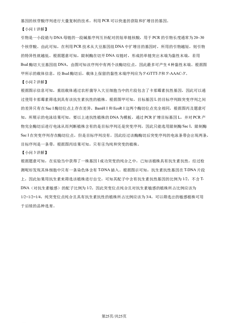 2024年高考生物试卷（山东）（解析卷）_生物历年高考真题_新&middot;Word版2008-2025&middot;高考生物真题_生物（按年份分类）2008-2025_2024&middot;高考生物真题