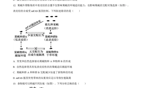 2025年高考生物试卷（广东卷）（空白卷）_生物历年高考真题_新&middot;PDF版2008-2025&middot;高考生物真题_生物（按年份分类）2008-2025_2025&middot;高考生物真题