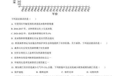 2025年高考生物试卷（云南卷）（空白卷）_生物历年高考真题_新&middot;PDF版2008-2025&middot;高考生物真题_生物（按年份分类）2008-2025_2025&middot;高考生物真题