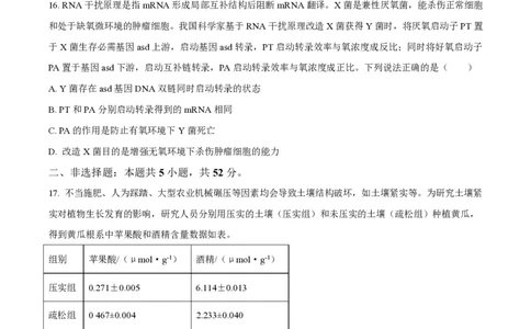 2025年高考生物试卷（云南卷）（空白卷）_生物历年高考真题_新&middot;PDF版2008-2025&middot;高考生物真题_生物（按年份分类）2008-2025_2025&middot;高考生物真题