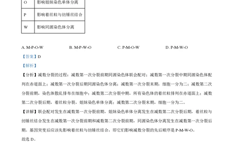 2024年高考生物试卷（江西）（解析卷）_生物历年高考真题_新&middot;PDF版2008-2025&middot;高考生物真题_生物（按年份分类）2008-2025_2024&middot;高考生物真题