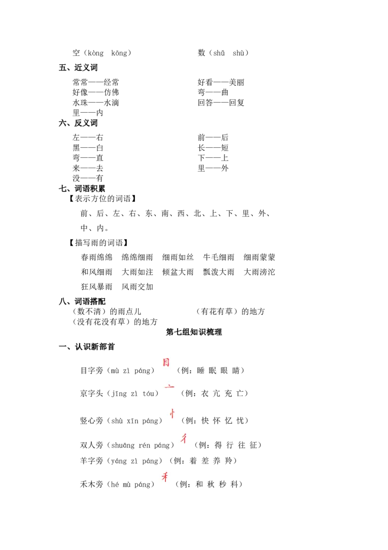部编一年级上册语文知识点归纳_一年级语文上册（统编版）_老课标资料_知识总结