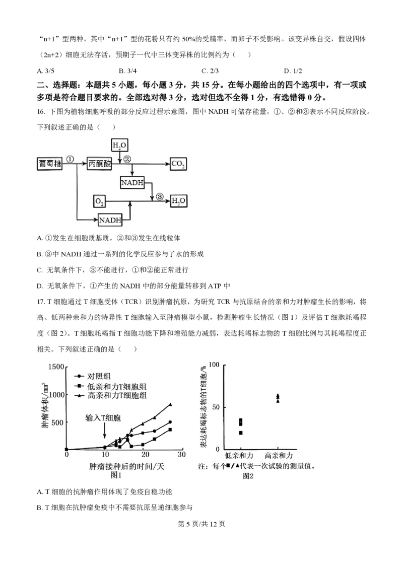 2025年高考生物试卷（黑吉辽蒙卷）（空白卷）_生物历年高考真题_新&middot;PDF版2008-2025&middot;高考生物真题_生物（按年份分类）2008-2025_2025&middot;高考生物真题