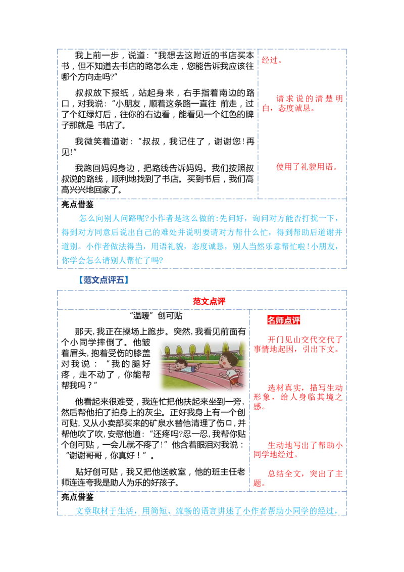 第三单元写话：请你帮个忙（范文点评）-（统编版）_一年级语文下册（统编版）_单元写作能力提升_2024版