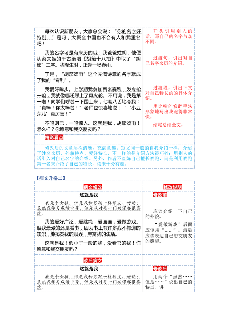 第五单元写话：交朋友（范文点评）-（统编版&middot;2024秋）_一年级语文上册（统编版）_单元写作能力提升_2024新课标