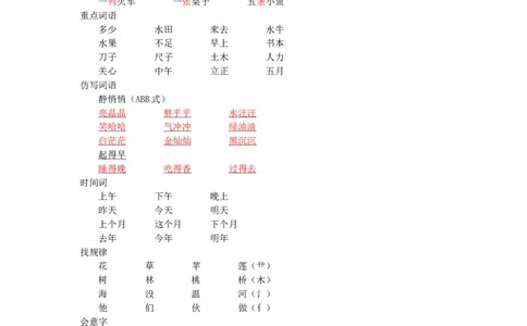 第五单元知识小结_一年级语文上册（统编版）_老课标资料_知识总结_单元知识小结_第五单元知识小结