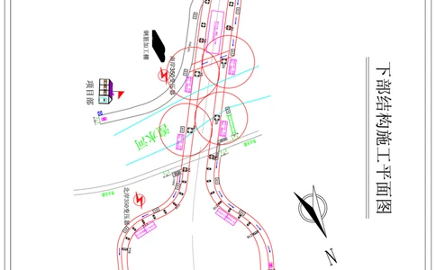 附件3：上部结构施工平面图_2021-2023年优秀施组方案_施工组织设计_西宁市七一路西延道路新建项目（七一路连接线）同仁路北延工程施工组织设计_001施工组织设计