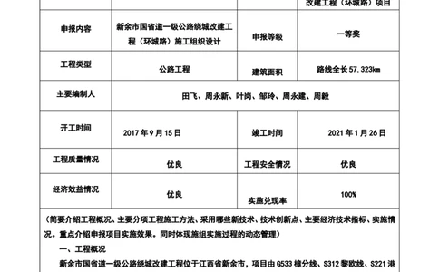 附件二：2022年度施工组织设计、施工方案编制技能竞赛申报表（新余项目）_2021-2023年优秀施组方案_施工组织设计_施组11-新余环城路项目施工组织设计
