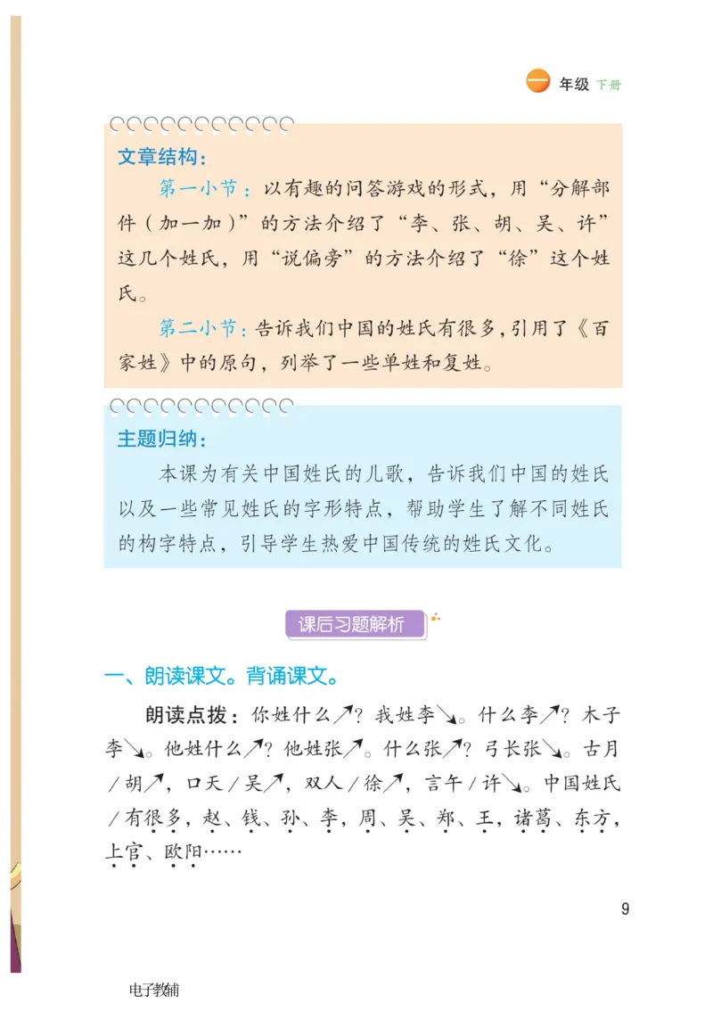 《博小优课堂笔记》语文1年级下册（RJ）_一年级上下册资料_小学一年级学习资料-25年更新版_1-02、小学一年级语文下册_3-6-2-2、练习题、作业、专项、试卷_部编（人教）版_电子册类