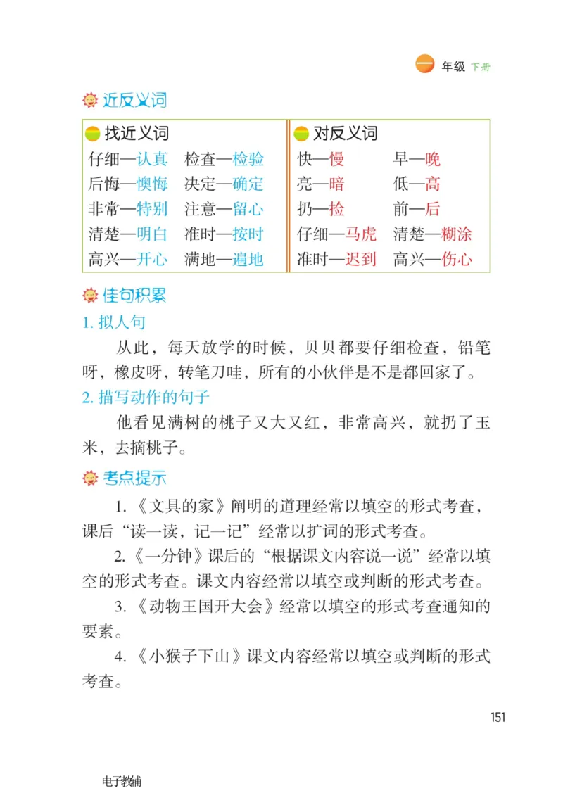《博小优课堂笔记》语文1年级下册（RJ）_一年级上下册资料_小学一年级学习资料-25年更新版_1-02、小学一年级语文下册_3-6-2-2、练习题、作业、专项、试卷_部编（人教）版_电子册类