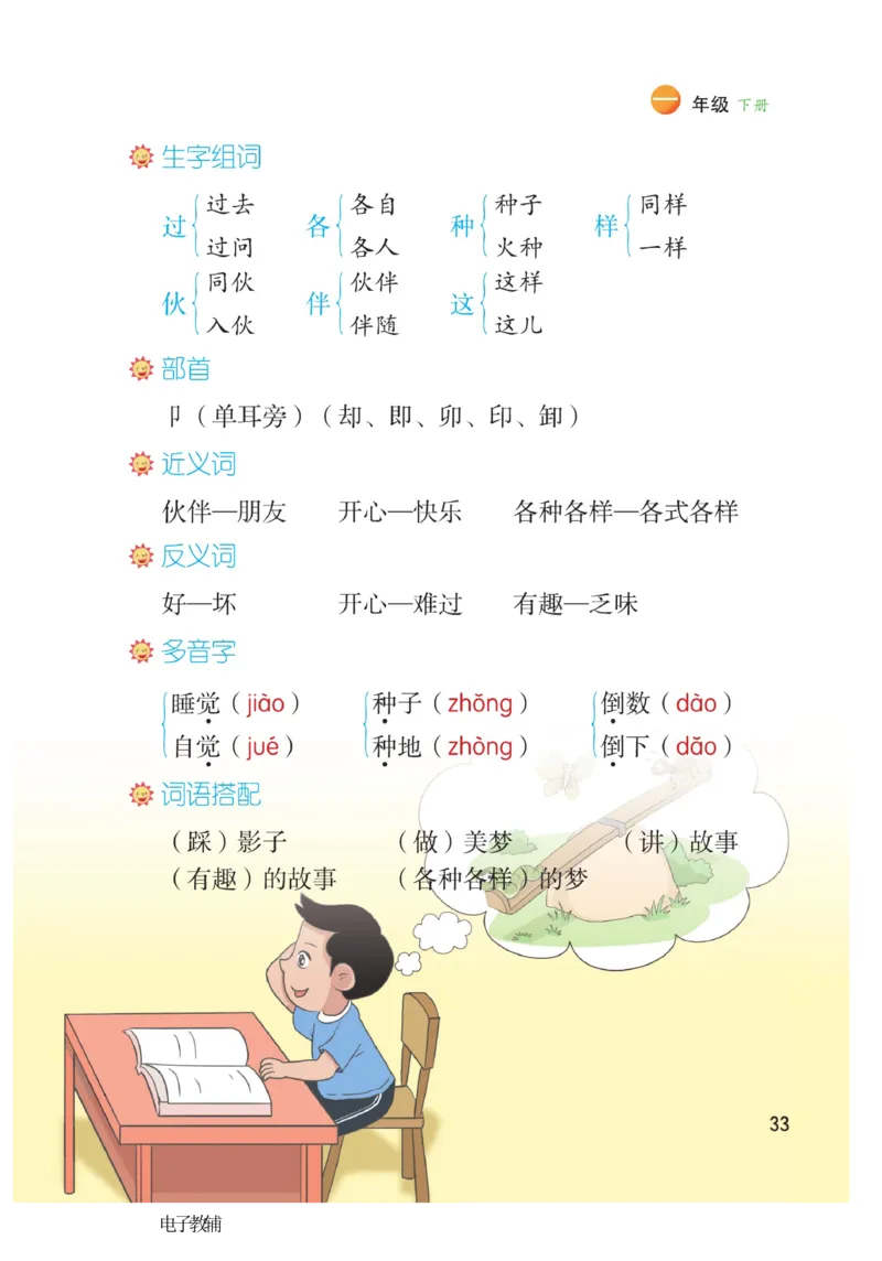 《博小优课堂笔记》语文1年级下册（RJ）_一年级上下册资料_小学一年级学习资料-25年更新版_1-02、小学一年级语文下册_3-6-2-2、练习题、作业、专项、试卷_部编（人教）版_电子册类