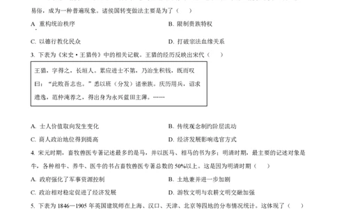 2024年高考历史试卷（山东）（空白卷）_历史历年高考真题_新&middot;PDF版2008-2025&middot;高考历史真题_历史（按年份分类）2008-2025_2024&middot;历史高考真题