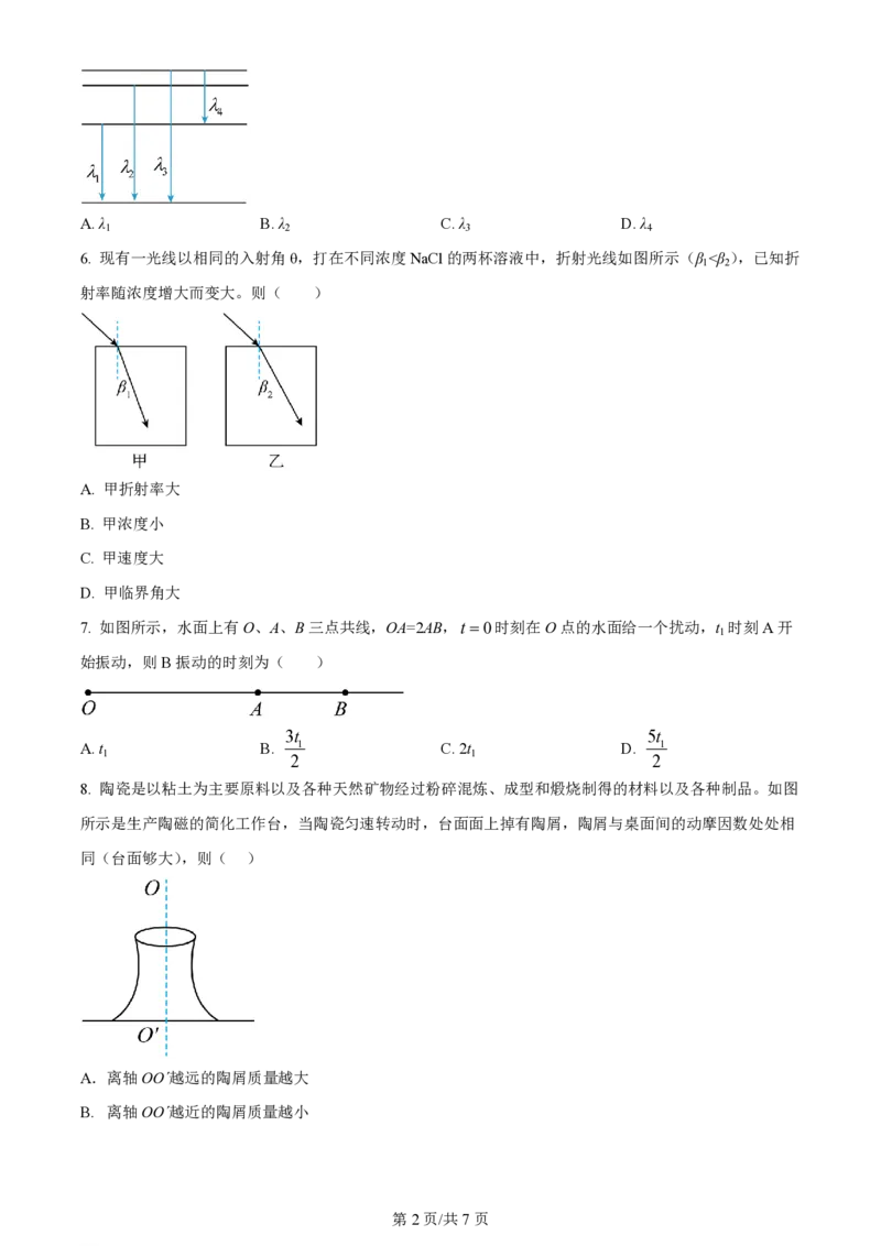 2024年高考物理试卷（江苏）（空白卷）_物理历年高考真题_新&middot;PDF版2008-2025&middot;高考物理真题_物理（按年份分类）2008-2025_2024&middot;高考物理真题